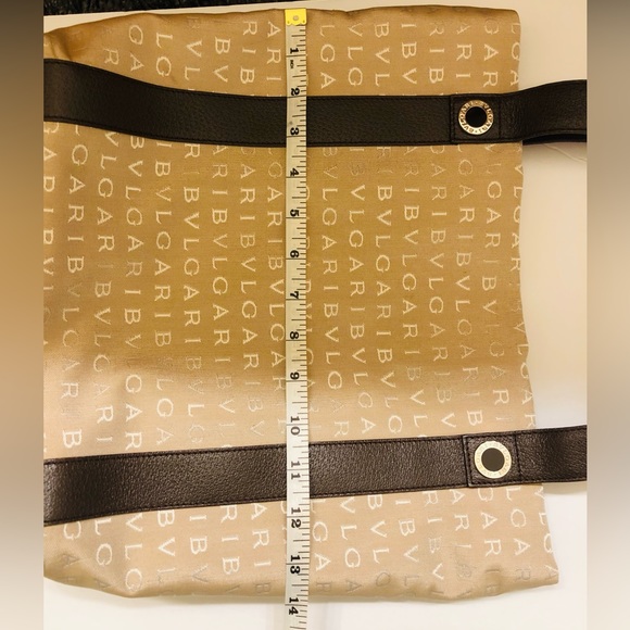 BVLGARI Vintage Nylon leather shoulder length straps Logo Mania detach clutch - Picture 10 of 10